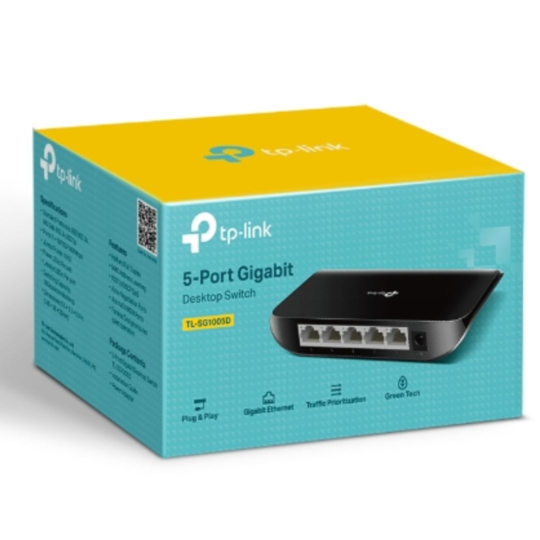 TP-Link TL-SG1005D 5-port Desktop Gigabit Switch, 5 10 100 1000M RJ45 ports, plastic case,Supports Auto MDI   MDIX