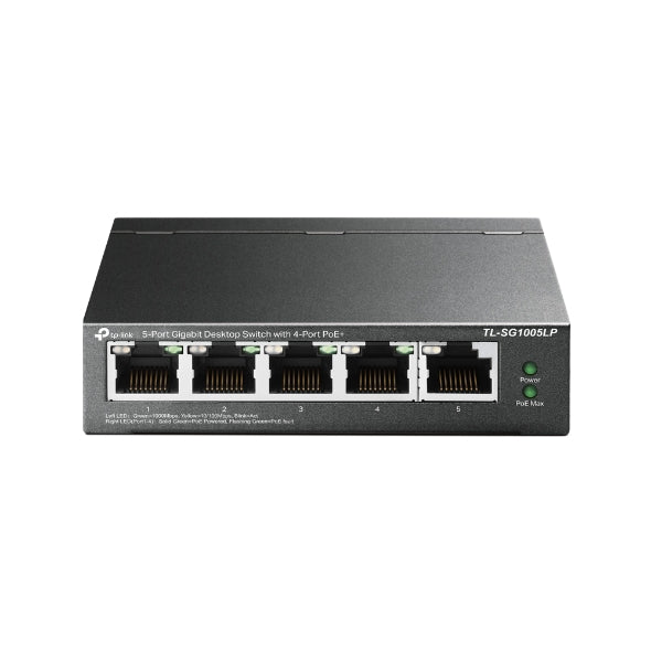 TP-Link TL-SG1005LP 5-Port Gigabit Desktop Switch with 4-Port PoE, Up To 40W For all PoE Ports, Up To 30W Each Port