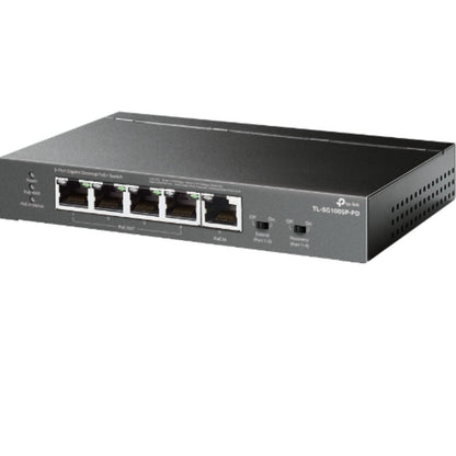 TP-Link TL-SG1005P-PD 5-Port Gigabit Desktop PoE Switch with 1-Port PoE In, 4-Port PoE Out, Metal Case, Long Range 250M, Up to 66W Total POE Budge
