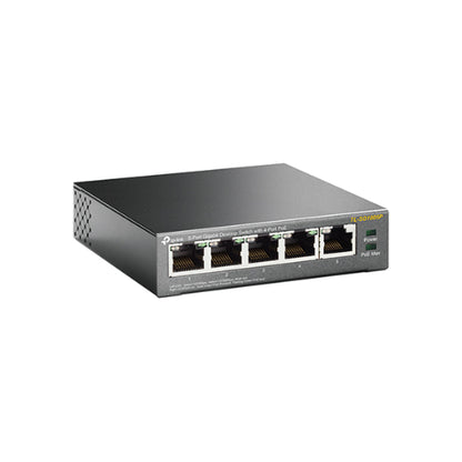 TP-Link TL-SG1005P 5-Port Gigabit Desktop Switch with 4-Port PoE, 5 Gigabit RJ45 ports including 4 PoE ports, 56W PoE Power supply, steel case