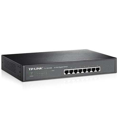 TP-Link TL-SG1008 8-Port Gigabit Unmanaged Switch 13 ft Desktop Rackmountable Steel Case Fanless Supports MAC address 802.1p DSCP QoS