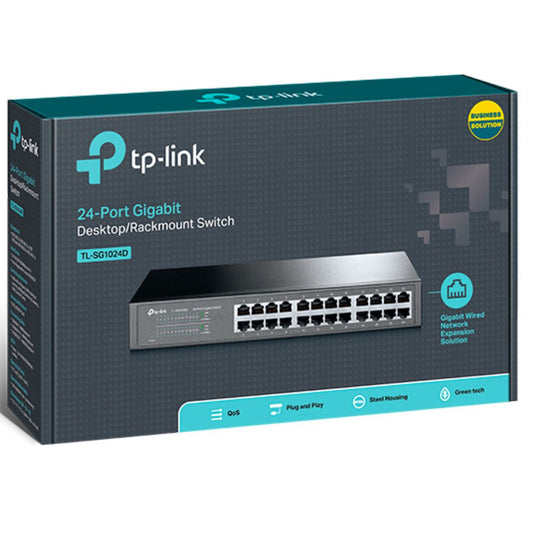 TP-Link TL-SG1024D 24-Port Gigabit Desktop Rackmount Unmanaged Switch energy-efficient Supports MAC Plug  play 48Gbps Switching Capacity
