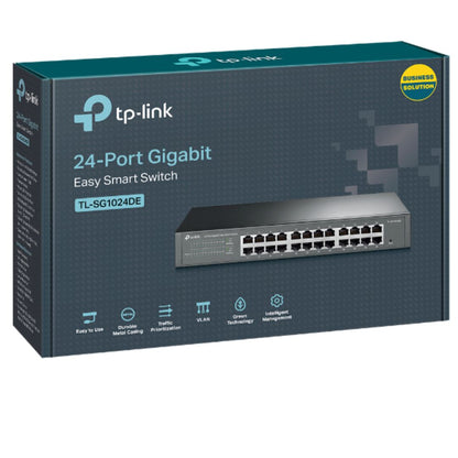 TP-Link TL-SG1024DE 24-Port Gigabit Desktop Rackmount Easy Smart Switch energy-efficient L2 Features Supports MAC 128xVLAN 48Gbps Switching Capacity