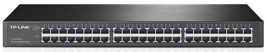 TP-Link TL-SG1048 48-Port Gigabit Rackmount Switch 19-inch rack-mountable steel case 96Gbps Switching Capacity IEEE 802.3x flow control Auto MDI MDIX