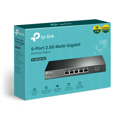 TP-Link TL-SG105-M2 5-Port 2.5G Desktop Switch, Up To 25G Switching Capacity, Connects 2.5G NAS Server, 2.5G WiFi 6 AP, 4K Video, Wall-Mountable, 5YW