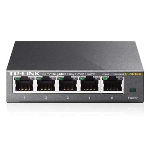 TP-Link TL-SG105E 5-Port Gigabit Desktop Easy Smart Switch, 5 10 100 1000Mbps RJ45 Ports, MTU Port Tag-based VLAN, QoS, IGMP Snooping