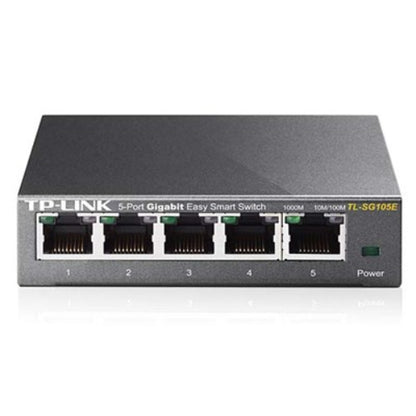 TP-Link TL-SG105E 5-Port Gigabit Desktop Easy Smart Switch, 5 10 100 1000Mbps RJ45 Ports, MTU Port Tag-based VLAN, QoS, IGMP Snooping