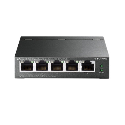 TP-Link TL-SG105PE 5-Port Gigabit Easy Smart Switch with 4-Port PoE, Up To 65W For all PoE Ports, Up To 30W Each PoE Port
