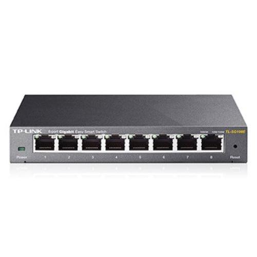 TP-Link TL-SG108E 8-Port Gigabit Easy Smart Switch Provides network monitoring, traffic prioritization and VLAN Web-based user interface Fanless