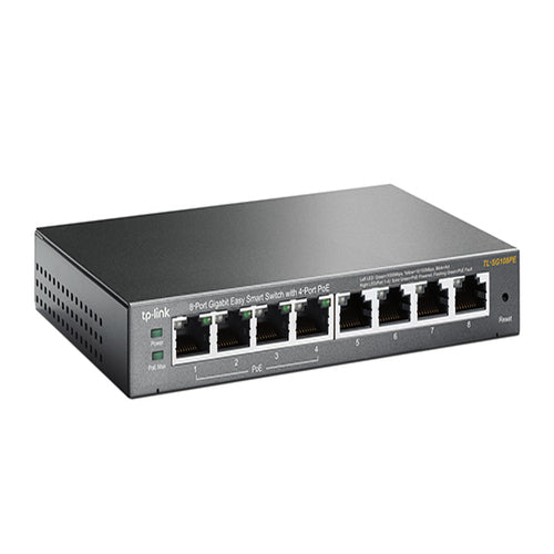 TP-Link TL-SG108PE 8-Port Gigabit Easy Smart Switch with 4-Port PoE, 55W IEEE 802.3af, Fanless, VLAN Features