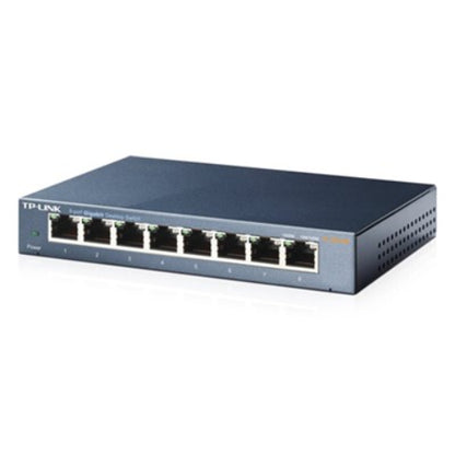 TP-Link TL-SG108 8-Port Gigabit Desktop Switch Steel Case Fanless 11.9Mpps Support 802.1p DSCP QoS1 and IGMP Snooping Plug  Play