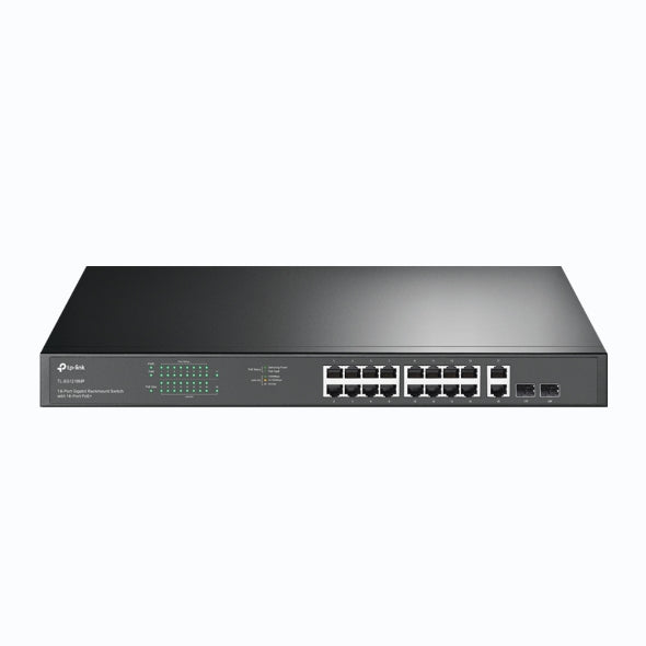TP-Link TL-SG1218MP 18-Port Gigabit Rackmount Switch With 16 PoE  2 SFP Slots, 16 Gigabit PoE Ports, 2 Gigabit Non-PoE Ports, 2 Combo Gigabit SF