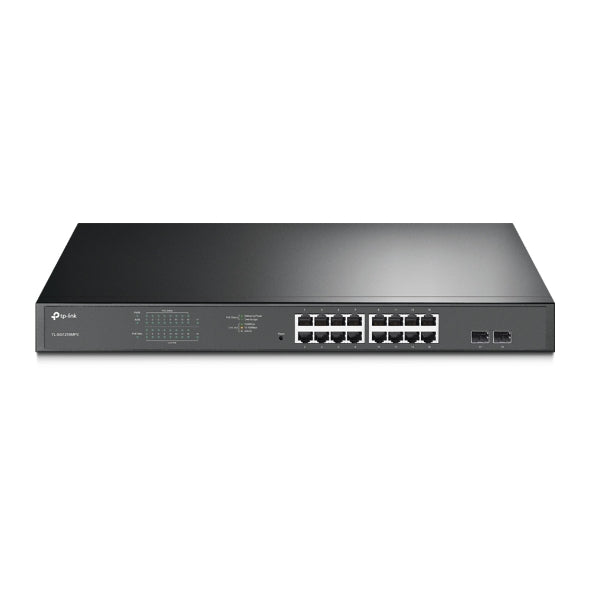 TP-Link TL-SG1218MPE 16-Port Gigabit PoE Easy Smart Switch, 16 Gigabit RJ45 Ports, 2 SFP Slots, 802.3at af, 192W PoE Power, 1U 19-inch Rack-mountable