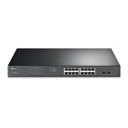 TP-Link TL-SG1218MPE 16-Port Gigabit PoE Easy Smart Switch, 16 Gigabit RJ45 Ports, 2 SFP Slots, 802.3at af, 192W PoE Power, 1U 19-inch Rack-mountable