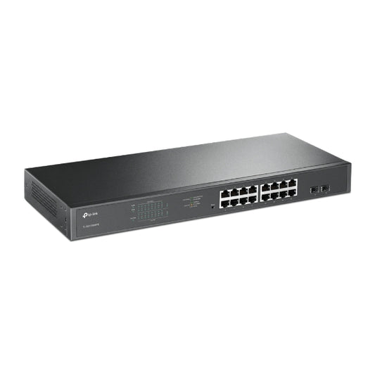 TP-Link TL-SG1218MPE 16-Port Gigabit PoE Easy Smart Switch, 16 Gigabit RJ45 Ports, 2 SFP Slots, 802.3at af, 192W PoE Power, 1U 19-inch Rack-mountable
