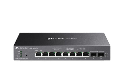 TP-Link SG2210XMP-M2 Omada 8-Port 2.5GBASE-T and 2-Port 10GE SFP Smart Switch with 8-Port PoE, Integration with Omada SDN Controller, Static Routing