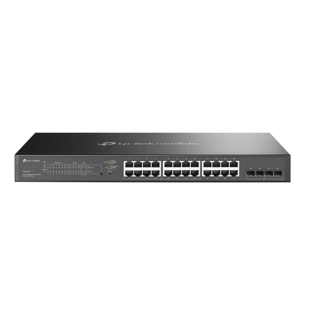 TP-Link SG2428LP Omada 28-Port Gigabit Smart Switch with 16-Port PoE, 16 Gigabit 802.3af at PoE ports, 8 Gigabit non-PoE RJ45 ports and 4 Gigabit