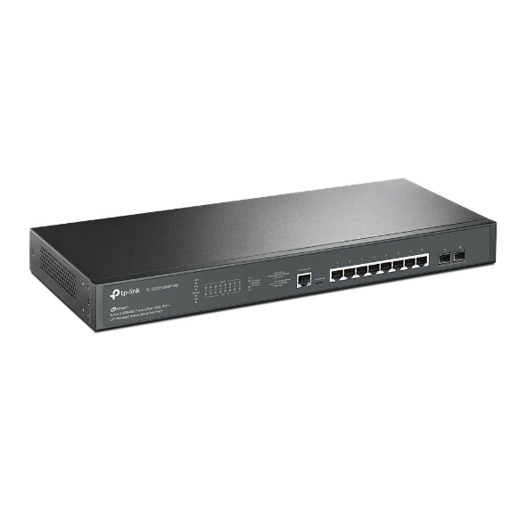 TP-Link SG3210XHP-M2 JetStream 8-Port 2.5GBASE-T and 2-Port 10GE SFP L2 Managed Switch with 8-Port PoE 2xFan Rack Mountable IGMP Snooping,Omada