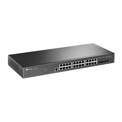 TP-Link SG3428X JetStream 24-Port Gigabit L2 Managed Switch with 4 10GE SFP Slots IGMP Snooping Omada Rack Mountable Fanless