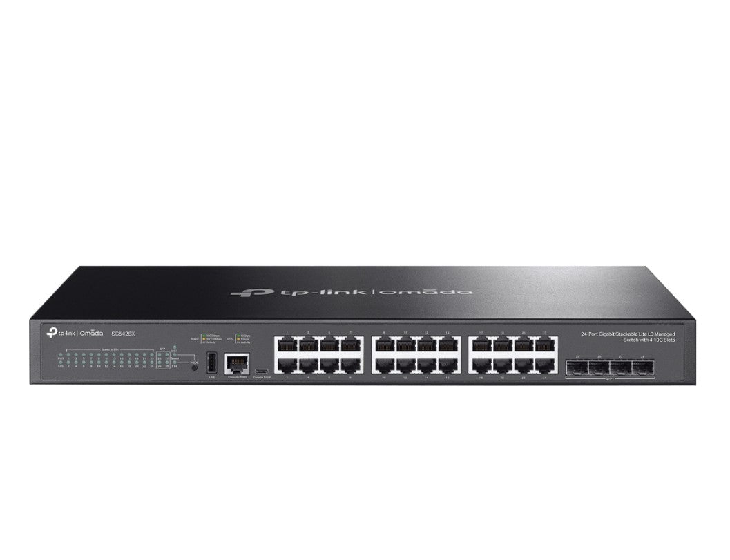 TP-Link SG5428X Omada 24-Port Gigabit Stackable Lite L3 Managed Switch with 4 10G Slots