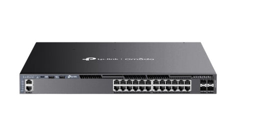 TP-Link SG6428XHP Omada 24-Port Gigabit Stackable L3 Managed PoE Switch with 4 10G Slots, Omada 24-PortGigabit Stackable L3 Managed PoE Switch with