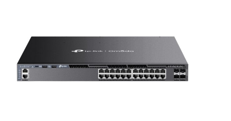 TP-Link SG6428XHP Omada 24-Port Gigabit Stackable L3 Managed PoE Switch with 4 10G Slots, Omada 24-PortGigabit Stackable L3 Managed PoE Switch with