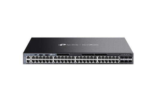 TP-Link SG6654X Omada 48-Port Gigabit Stackable L3 Managed Switch with 6 10GE SFP Slots, 48 Gigabit RJ45 Ports, 6 10G SFP Slots, RJ45 Type C USB C