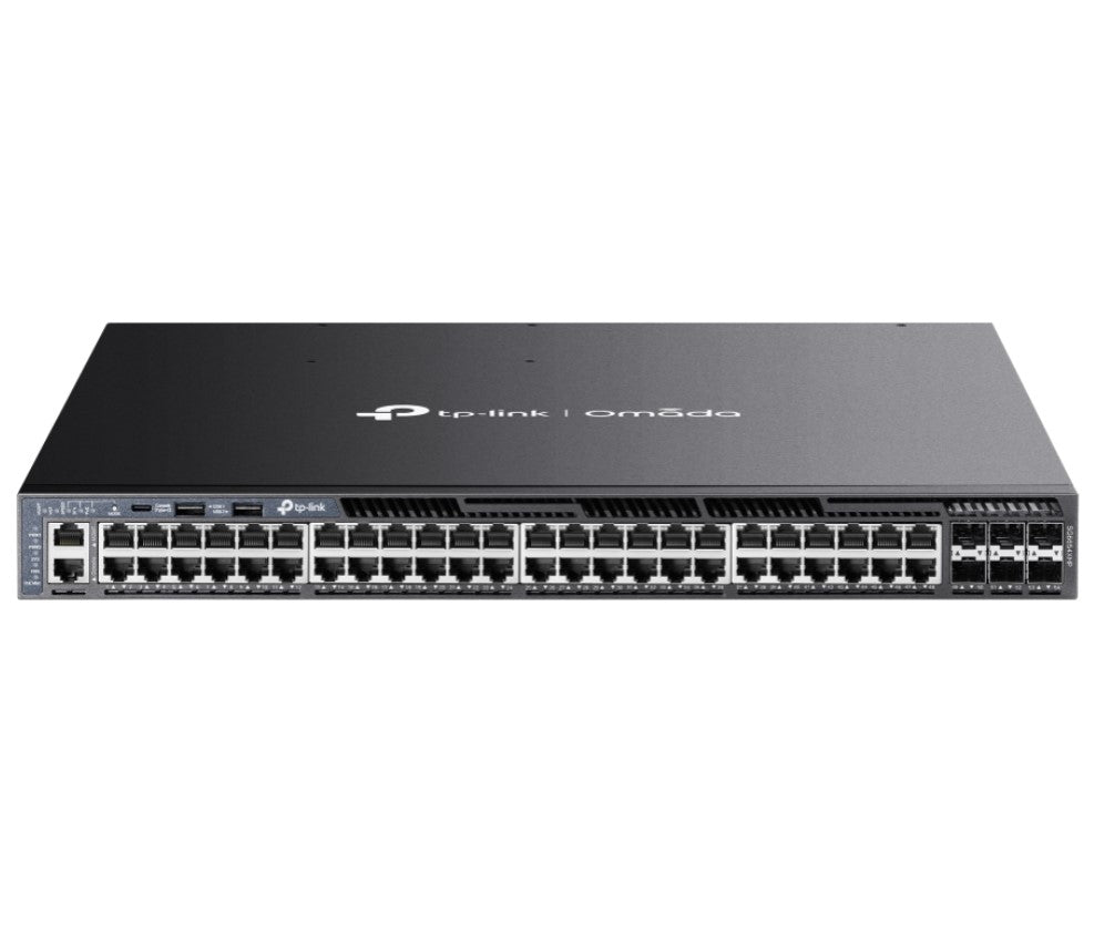 TP-Link SG6654XHP Omada 48-PortGigabit Stackable L3 Managed PoE Switch with 6 10GE SFP Slot, 48 Gigabit PoE RJ45 Ports, 6 10G SFP Slots, RJ45 Ty