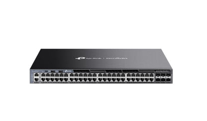 TP-Link SG6654X Omada 48-Port Gigabit Stackable L3 Managed Switch with 6 10GE SFP Slots, 48 Gigabit RJ45 Ports, 6 10G SFP Slots, RJ45 Type C USB C