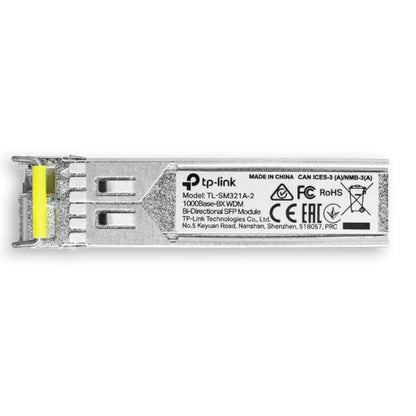 TP-Link 1000Base-BX WDM Bi-Directional SFP Module (TL-SM321A-2) TX: 1550nm, RX: 1310nm, Up to 2KM Transmission Distance, LC Simplex