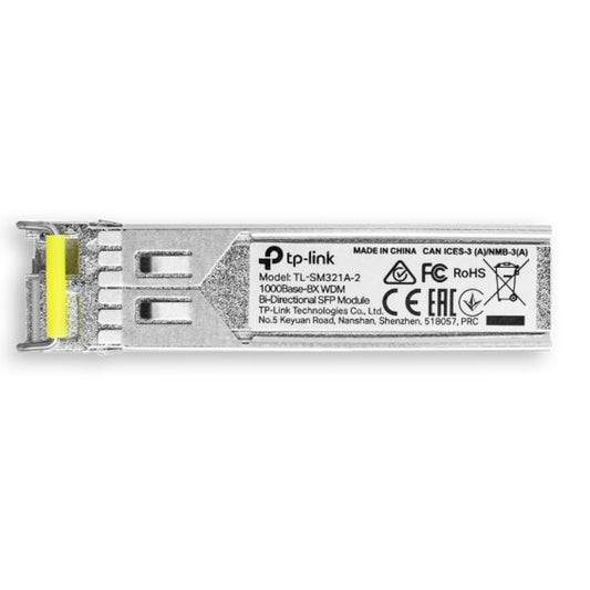 TP-Link 1000Base-BX WDM Bi-Directional SFP Module (TL-SM321A-2) TX: 1550nm, RX: 1310nm, Up to 2KM Transmission Distance, LC Simplex