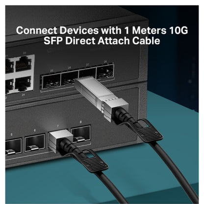 TP-Link TL-SM5220-1M 1 Meter 10G SFP Direct Attach Cable, Drives 10 Gigabit Ethernet, 10G SFP Connector on Both Sides (Replaces TXC432-CU1M)