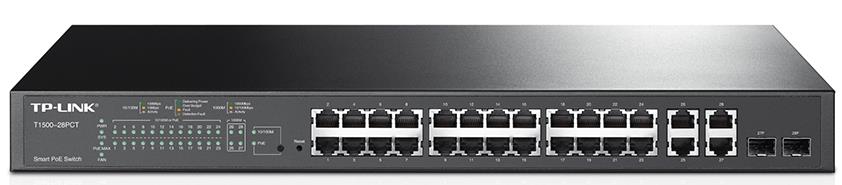 TP-Link T1500-28PCT (TL-SL2428P) JetStream 24-Port 10 100Mbps  4-Port Gigabit Smart PoE Switch, Omada