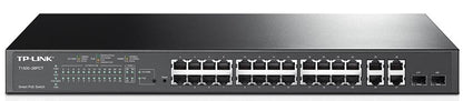 TP-Link T1500-28PCT (TL-SL2428P) JetStream 24-Port 10 100Mbps  4-Port Gigabit Smart PoE Switch, Omada