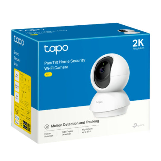 TP-Link TC71 Pan Tilt Home Security Wi-Fi Camera, 2K, 3MP (2304x1296), Two-Way Audio, Sound  Light Alarm, Motion Detect