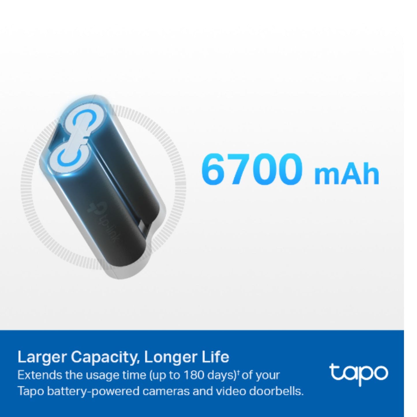 TP-Link Tapo A100 Battery Pack 6700mAh Compatible With Tapo Cameras  Video Doorbells (C420 C400 D230)