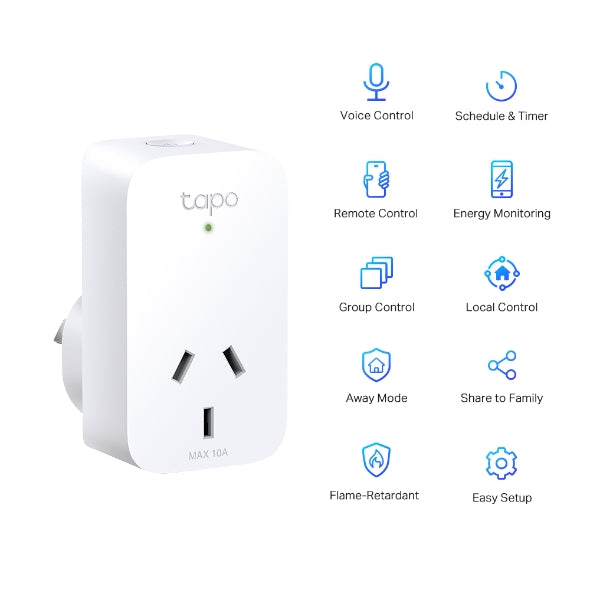 TP-Link Tapo P110 Mini Smart Wi-Fi Socket, Energy Monitoring, Tapo App, Remote Control, Schedule  Timer, Voice Control, Away Mode, Easy Setup