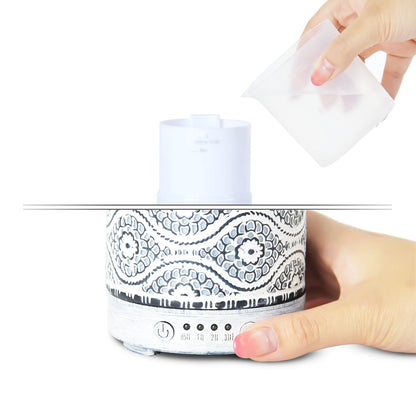 mbeat activiva Metal Essential Oil and Aroma Diffuser-Vintage White -100ml Built-in 7 LED colour changing Auto stop misting Product weight: 0.26 kg