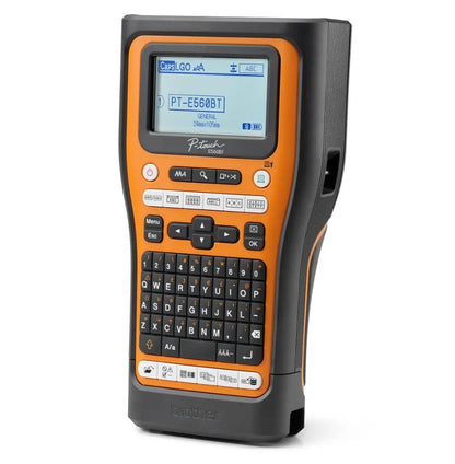 Brother PT-E560BTVP Industrial Handheld Label Printer  - 3 Year Warranty, included Carry case, Rechargeable Li-Ion battery,1xTZE-FX241 and USB-A Cable