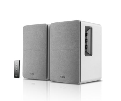 Edifier R1280T-WHITE SILVER Lifestyle Bookshelf Speakers Brown - 3.5mm AUX Dual RCA, 42W,  MDF Wooden Enclosure