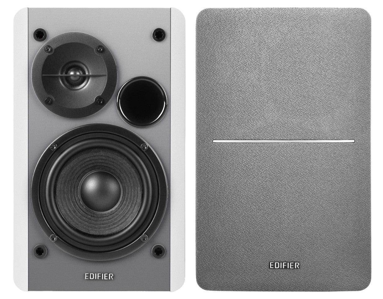 Edifier R1280T-WHITE SILVER Lifestyle Bookshelf Speakers Brown - 3.5mm AUX Dual RCA, 42W,  MDF Wooden Enclosure