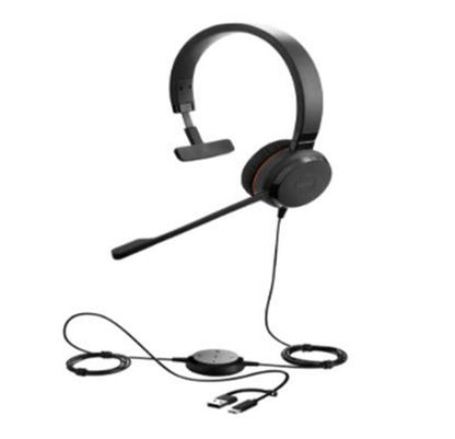 Jabra Evolve 30 II, USB C A Mono UC, Great calls and music,  Plug-and-play connectivity, Manage calls easily, Flexible connectivity via 3.5 mm jack
