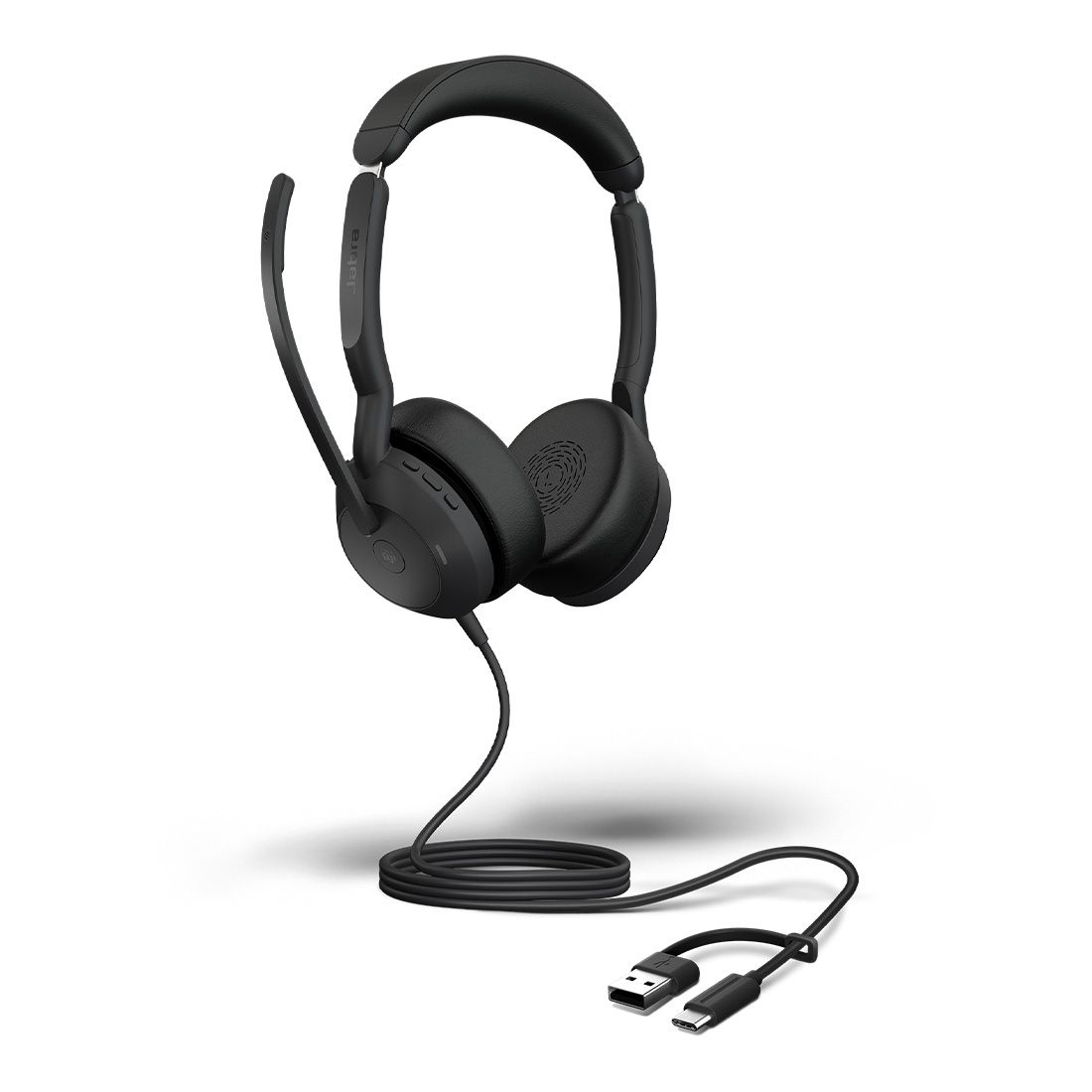 Jabra Evolve2 50, USB C A MS Stereo Headset, Bluetooth, 4 microphones, Active Noise Cancellation, Busylight, Call management, Air Comfort technology