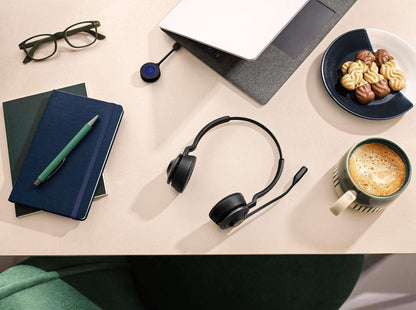 Jabra Engage 55 SE, Stereo, Link400c, UC DECT Headset, 150m Wireless Range, Noise Cancelling, Flexible, Portable, Durable, Lightweight, Busylight