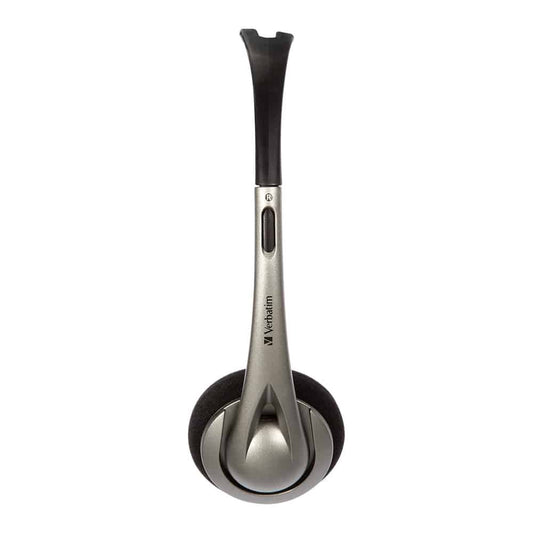 Verbatim Multimedia Headset with Boom Mic Headphone, Volume Control, USB 3.0  Grey  School, Office, Business. Retail Pack