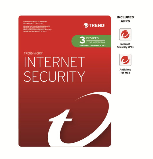 Trend Micro Internet Security (3 Devices) 1 Year Add-On Auto Renew OEM
