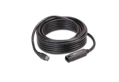 Aten USB 3.1 Gen 1 10m Extender Cable with AC Adapter, support 5 Gbps data-rate, daisy-chain up to 50m, unique locker head design