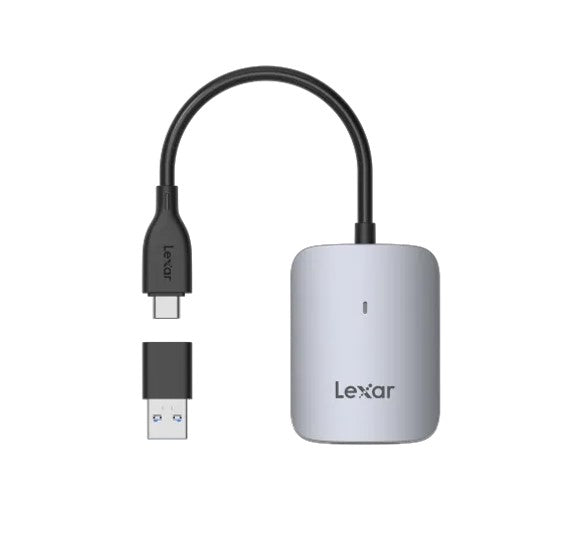 Lexar CFexpress Type A USB-C Reader  transfer speeds up to 900MB s it is backwards compatible with UHS-I cards and has a USB-C connector