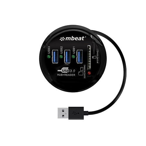 (LS) mbeat Portable USB 3.0 Hub and Card Reader - USB 3.0 2.0, SDXC SDHC  MMC MMC4.0  RS-MMC RS-MMC Micro-SDXC Micro-SDHC  MicroSD, up to 2TB