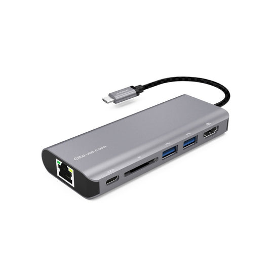 mbeat   ftElite ft USB Type-C Multifunction Dock - USB-C 4k HDMI LAN Card Reader Aluminum Casing Compatible with MAC Desktop PC Notebook Laptop Devices